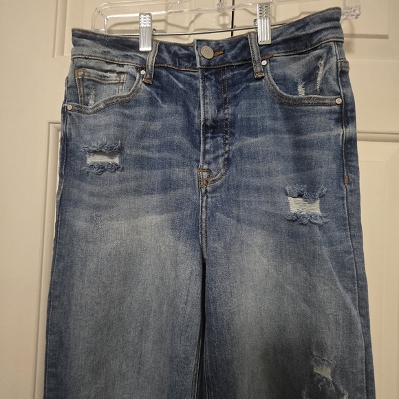 Risen NWT Highrise Straight Distressed Blue Jeans Size 7/28 - Picture 2 of 12